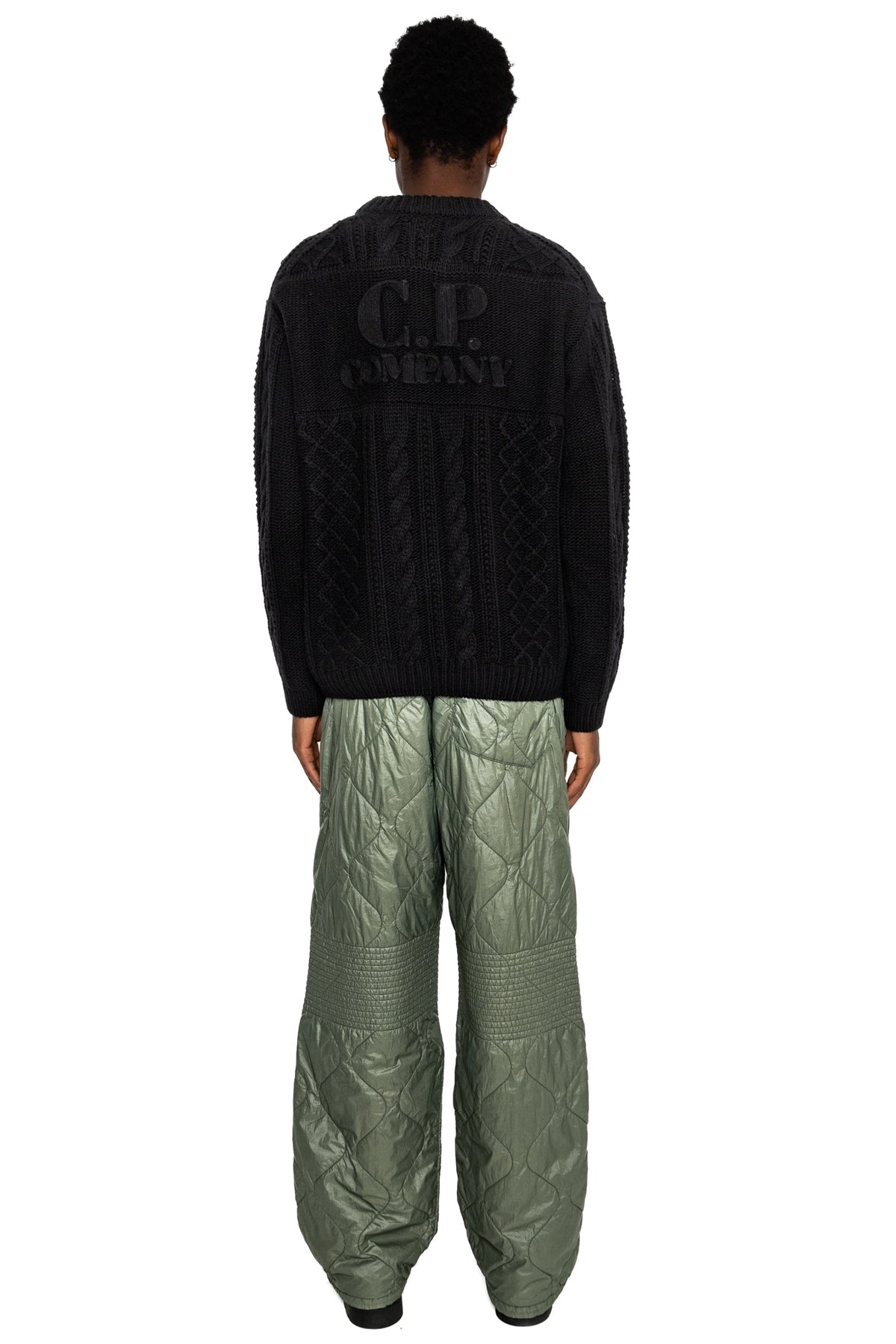 Diagonal Raised Fleece Mixed Quilted Sweatpants - Grape Leaf - 5