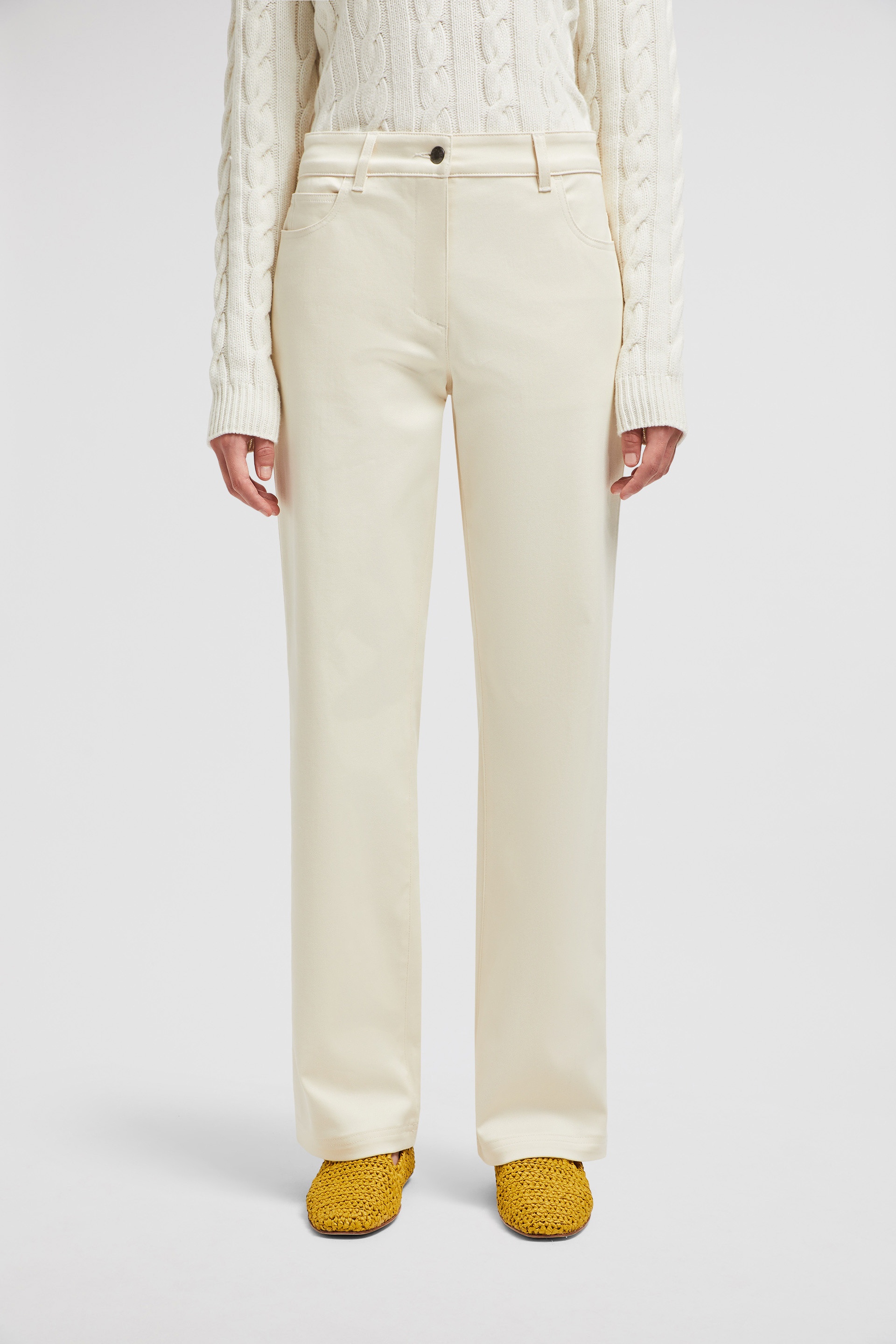 Cotton Gabardine Straight Leg Pants - 3