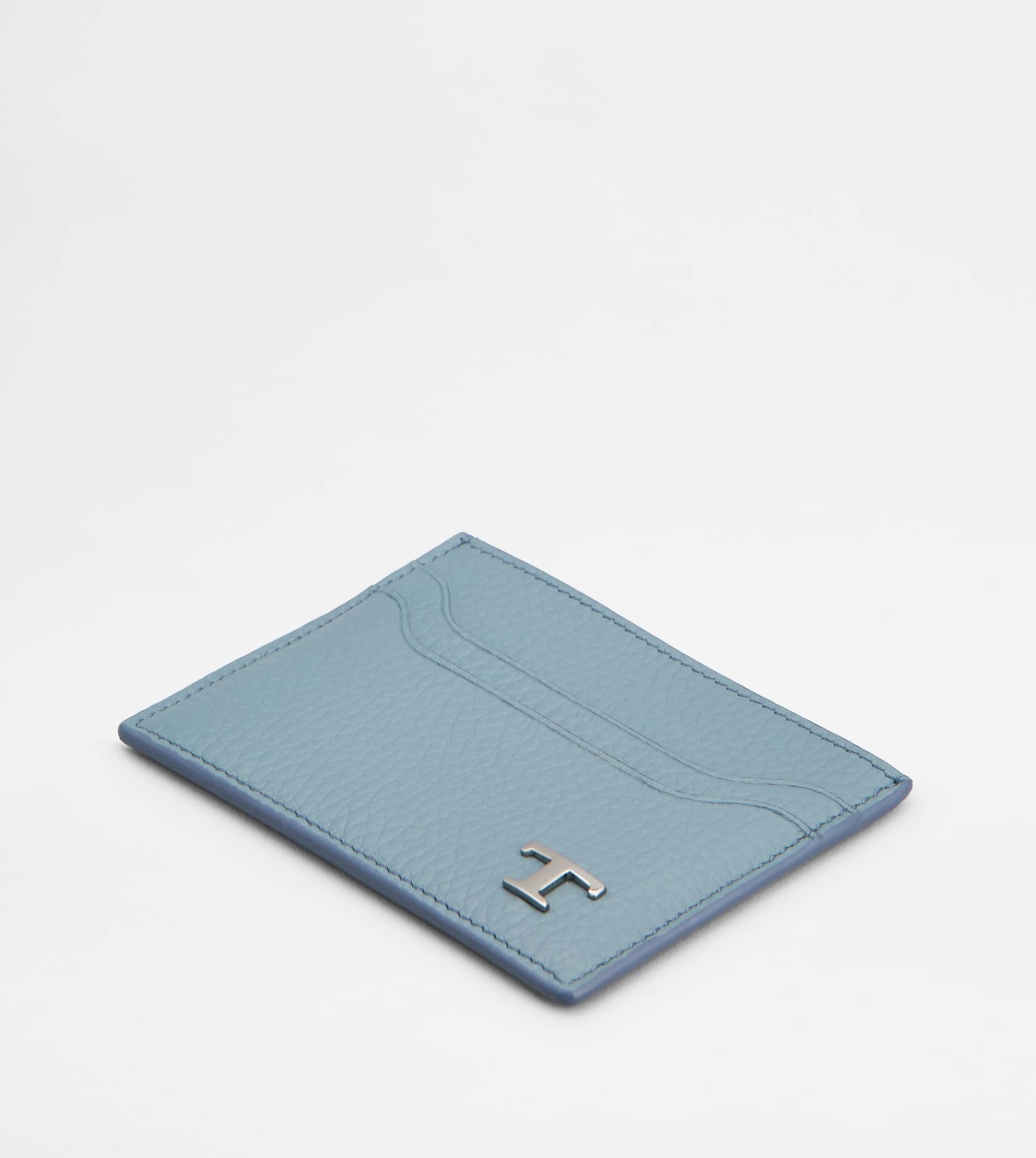 CREDIT CARD HOLDER IN LEATHER - LIGHT BLUE - 3