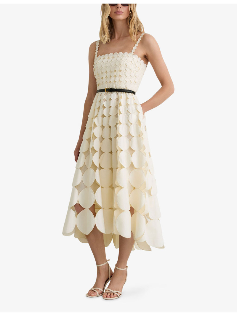 REISS Gigi Cut-Out Cotton Midi Dress outlook