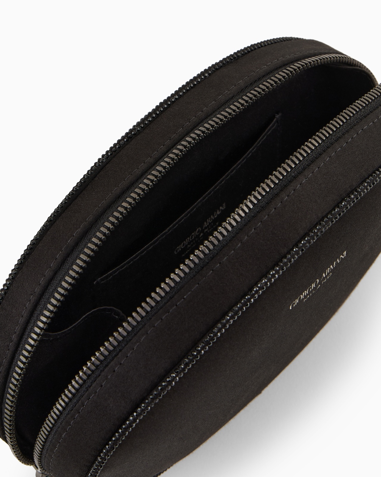 ROUND, SATIN CLUTCH BAG - 4