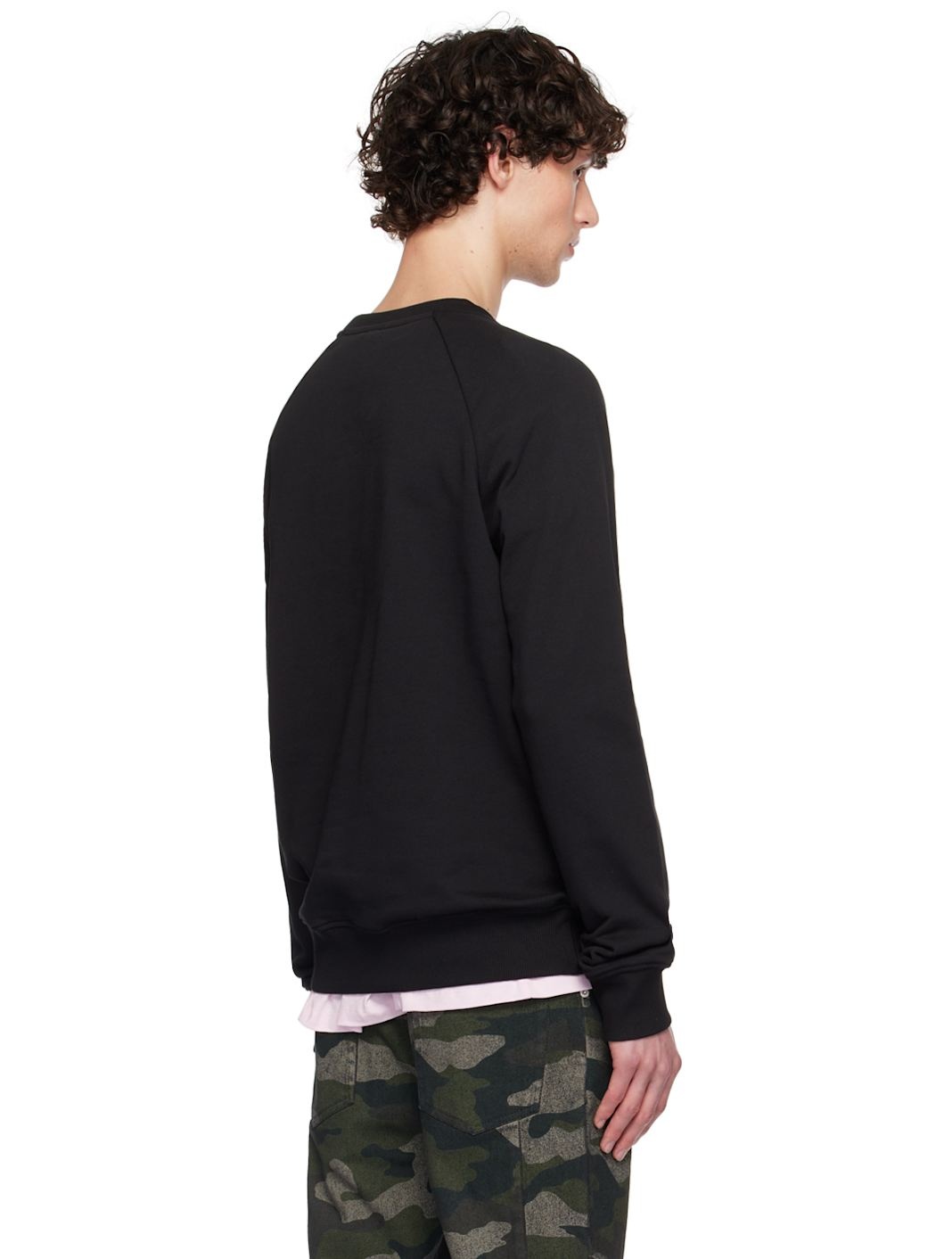 Black Metallic Flocked Sweatshirt - 3