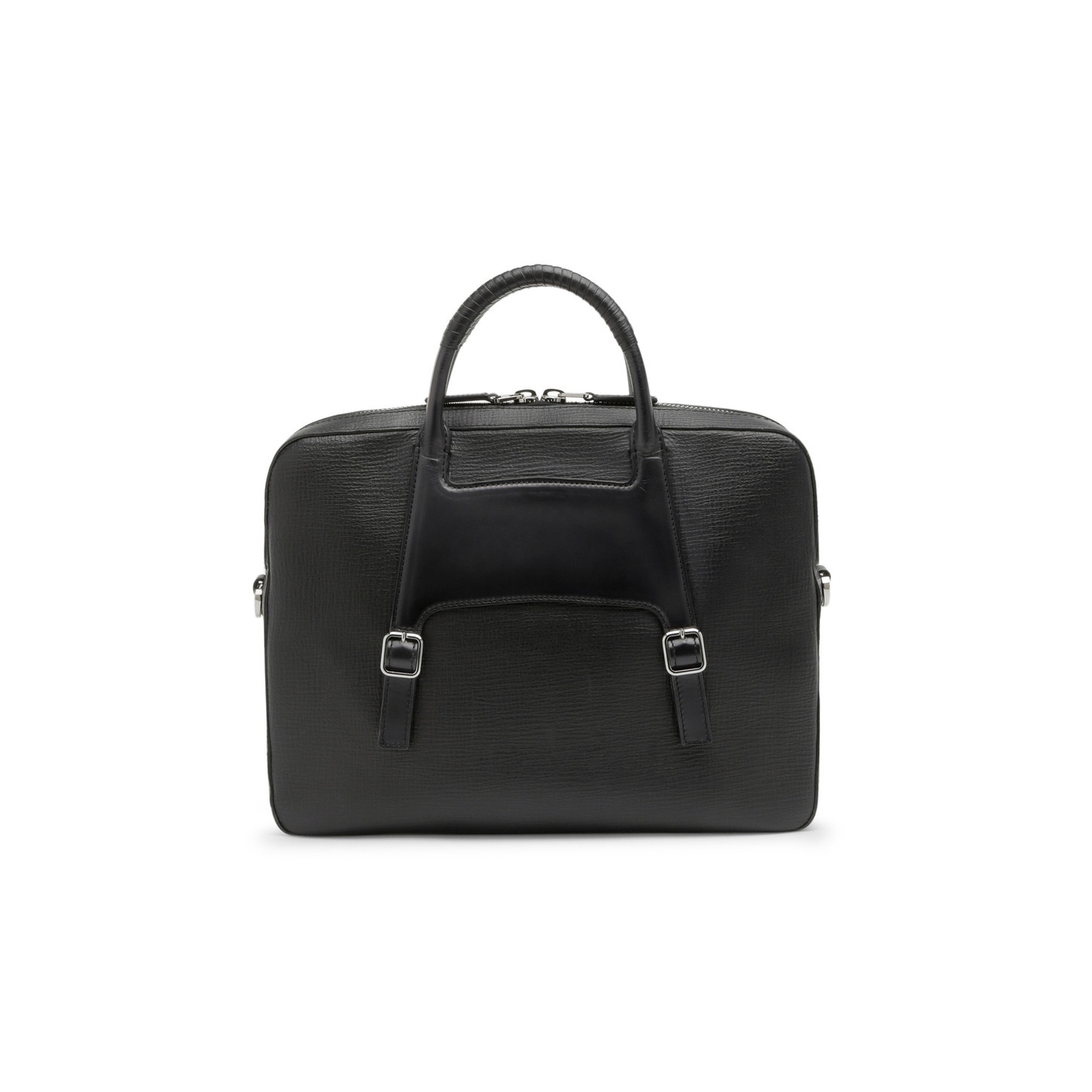 Black embossed leather briefcase - 6