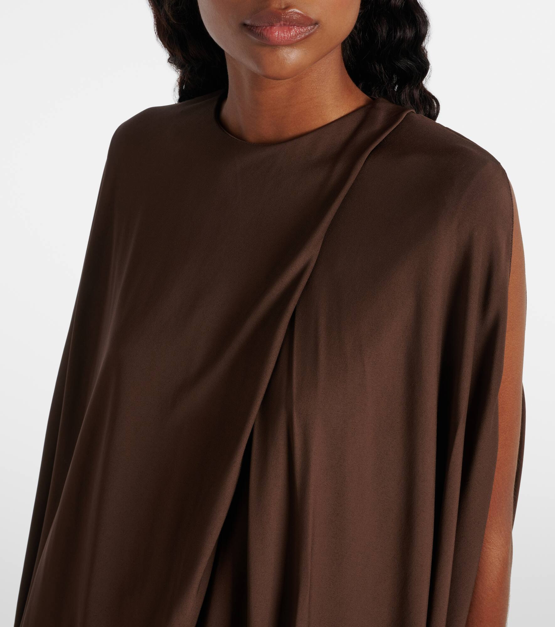 Asymmetric draped jersey top - 4