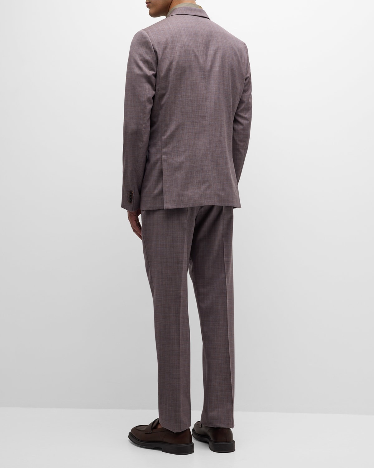 Men's Melange Plaid Suit - 4
