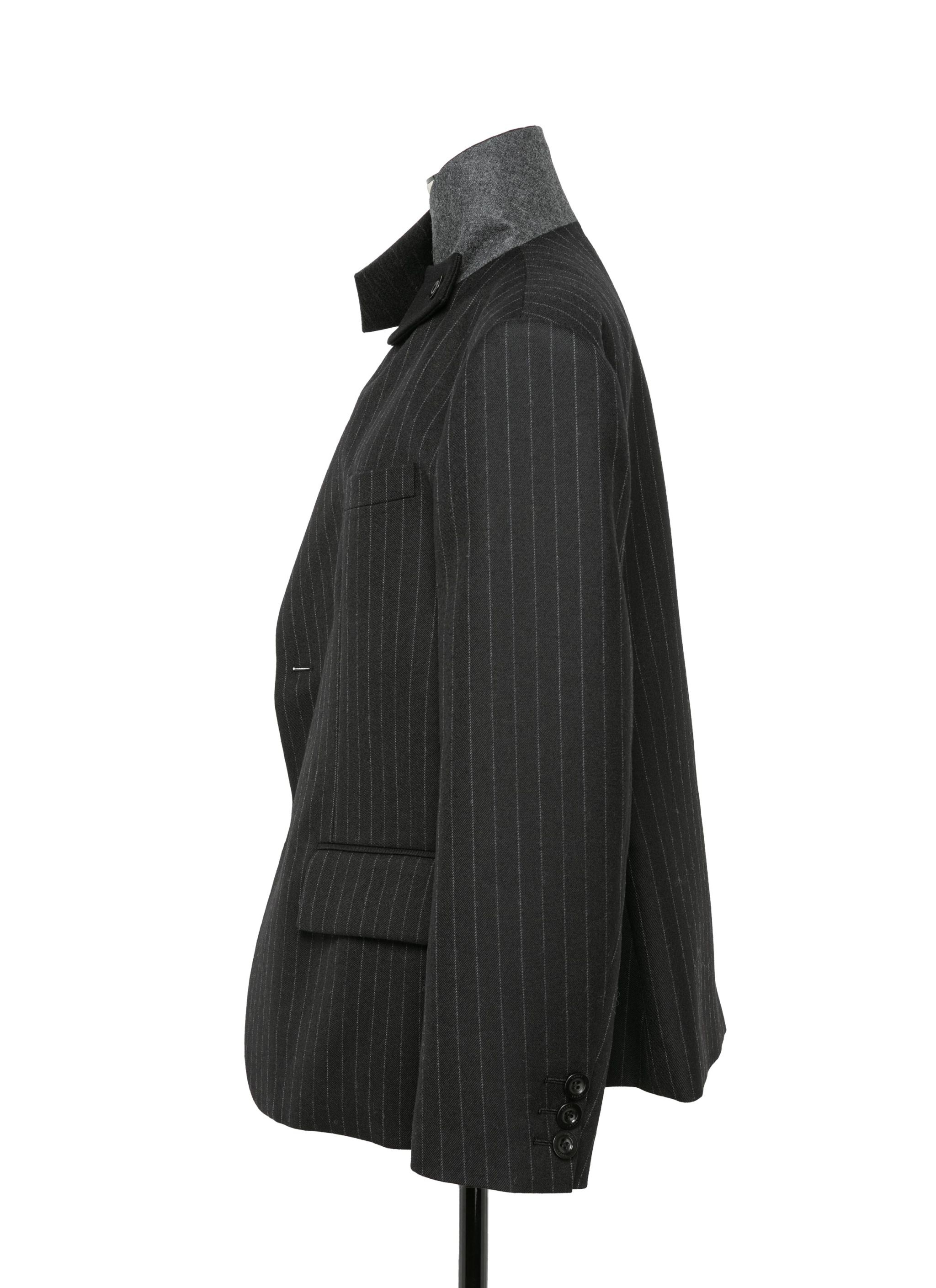 Chalk Stripe x Wool Melton Jacket - 3