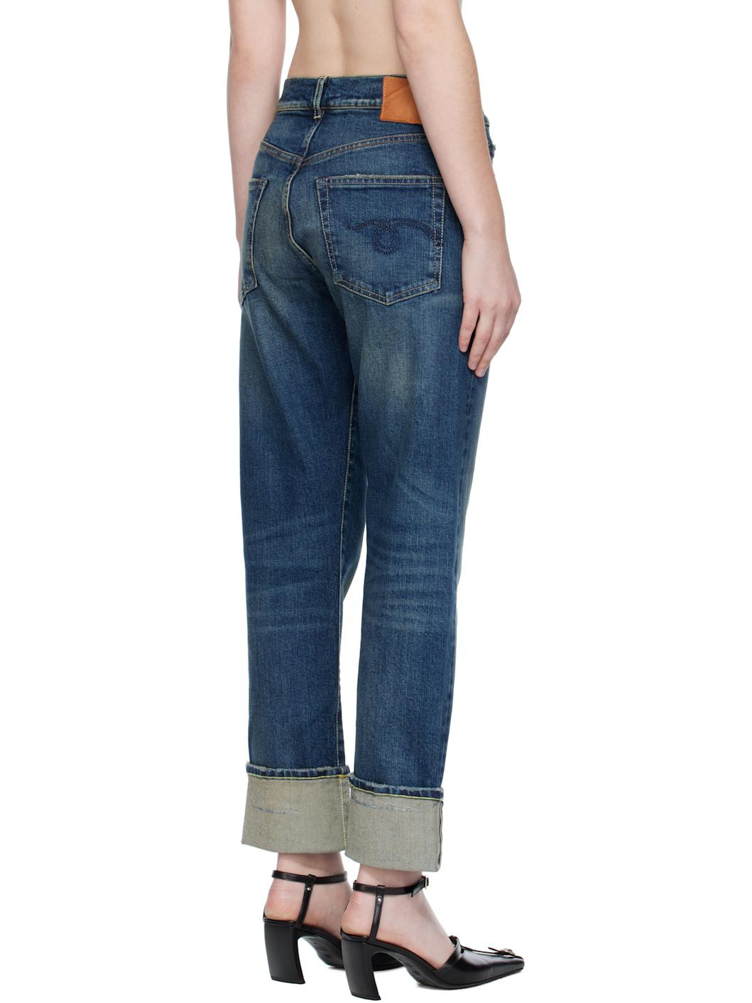 Blue Cuffed Romeo Jeans - 3