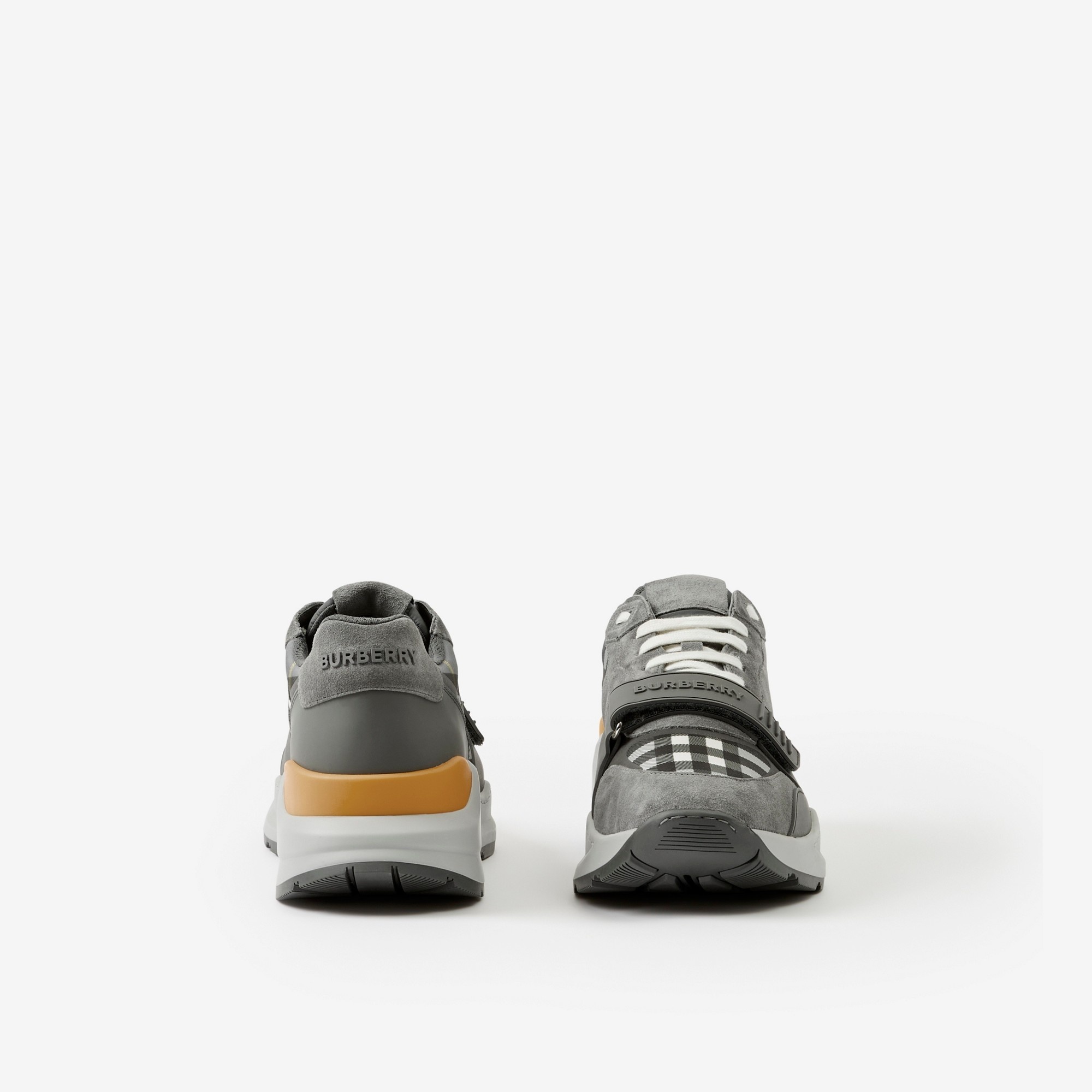 Check, Suede and Leather Sneakers - 4