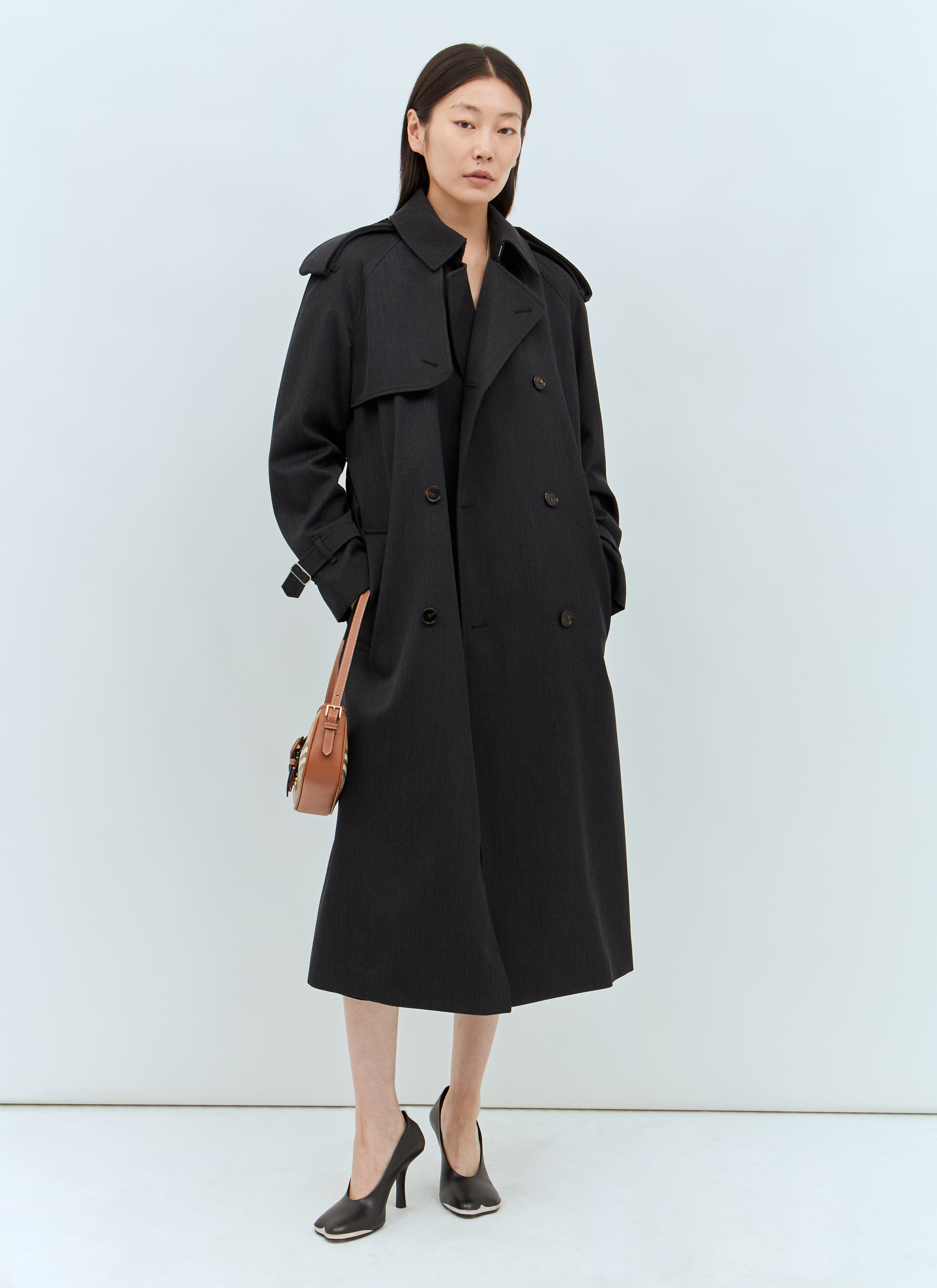 Long Wool Trench Coat - 4