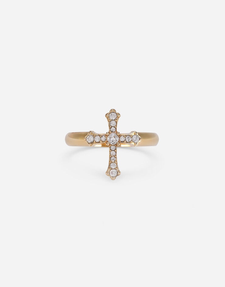 Ring with cross and crystals - 1