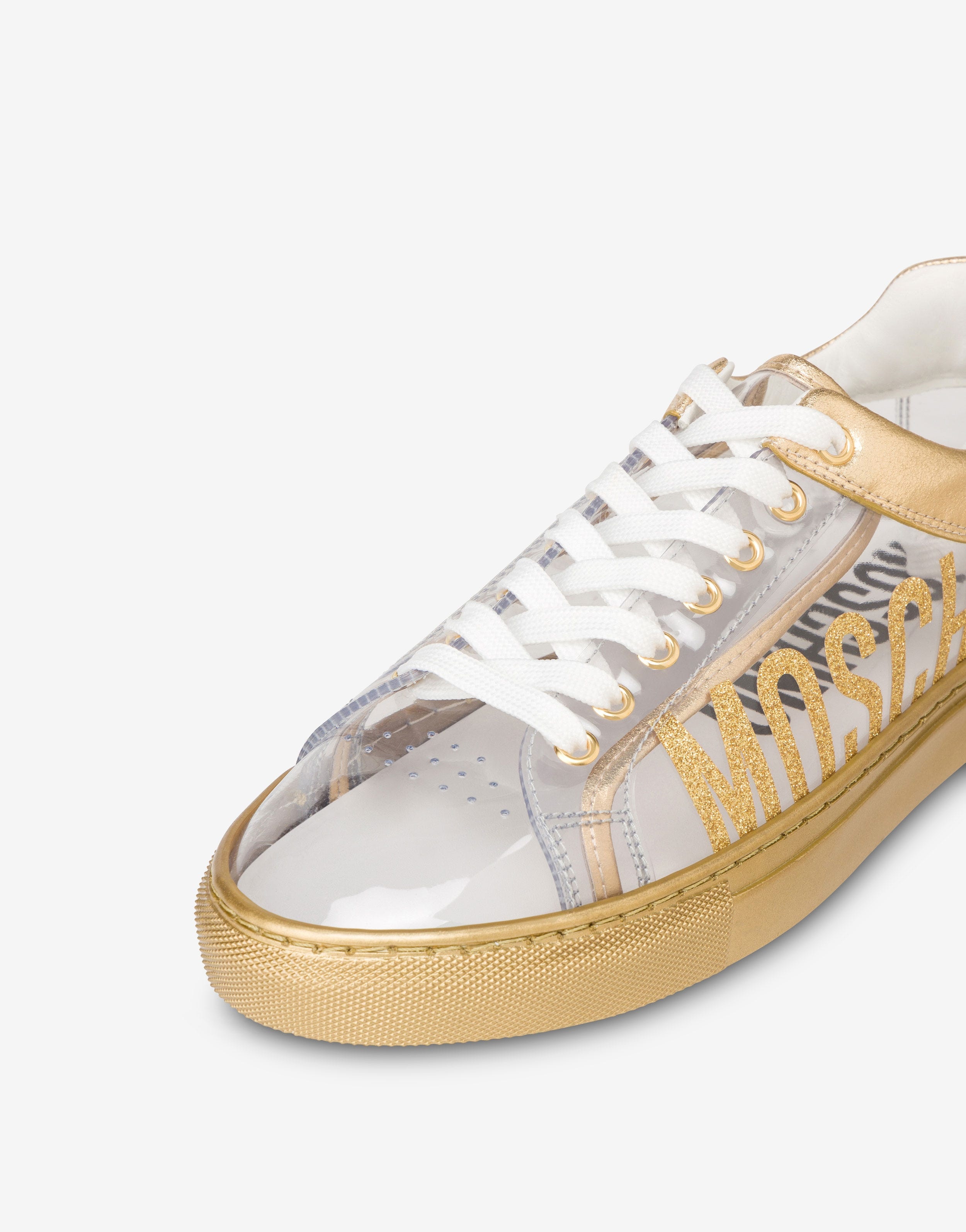 TRANSPARENT PVC SNEAKERS WITH GLITTERY LOGO - 4