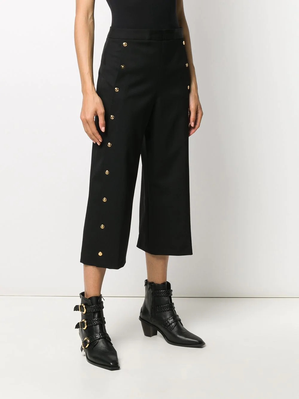 Medusa button cropped trousers - 3