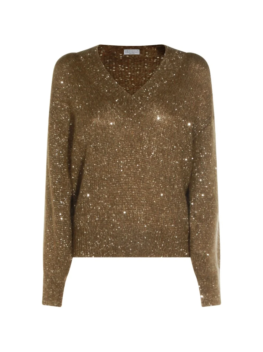sequin-embellished V-neck sweater - 1