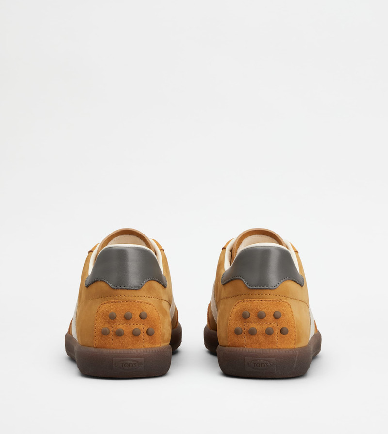 Tod's TOD'S TABS SNEAKERS IN SUEDE E NUBUCK - YELLOW, WHITE, GREY outlook