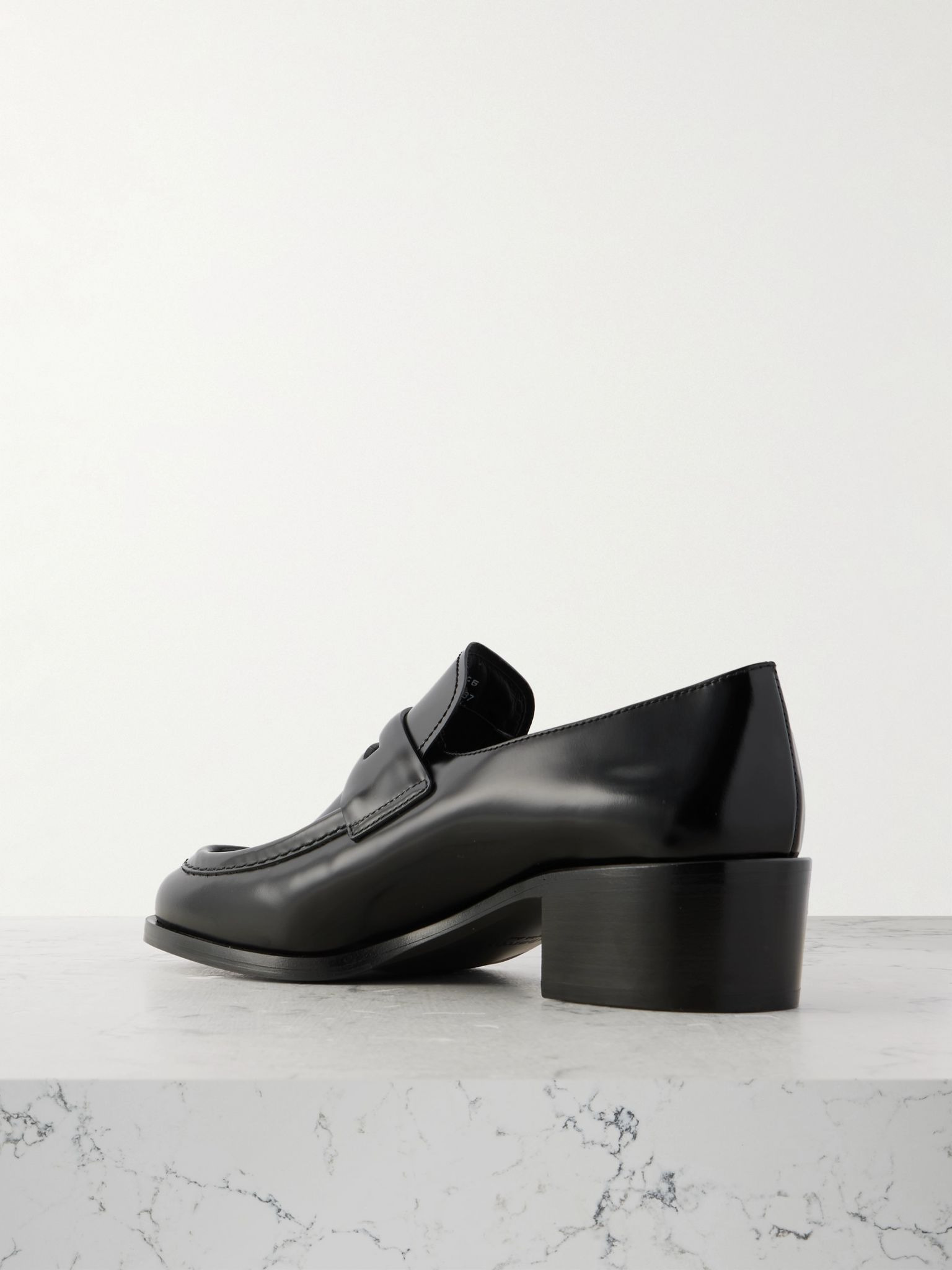 Prudence glossed-leather loafers Black - 3