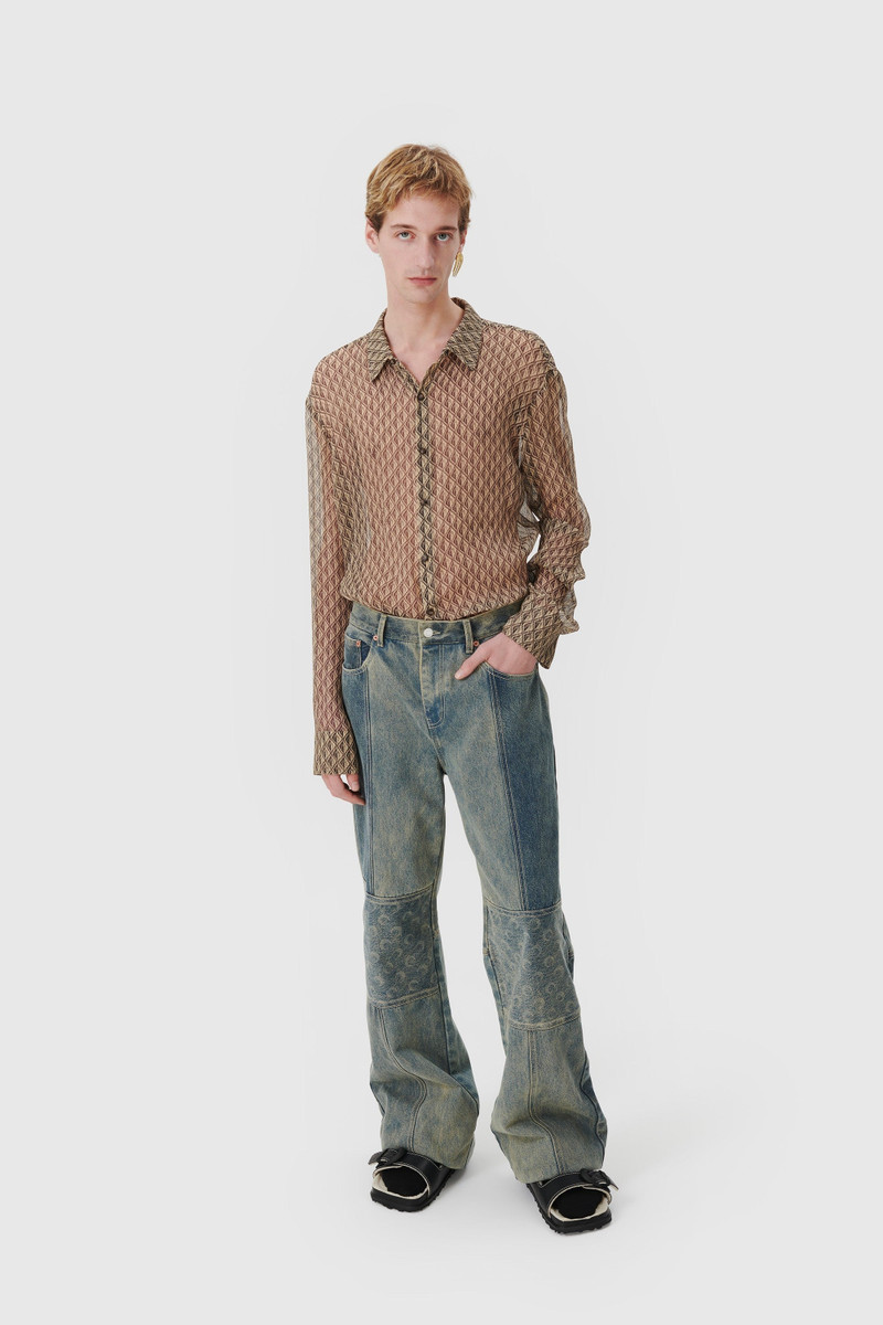 Marine Serre Moon Diamant Silk Crepon Button Up Shirt outlook