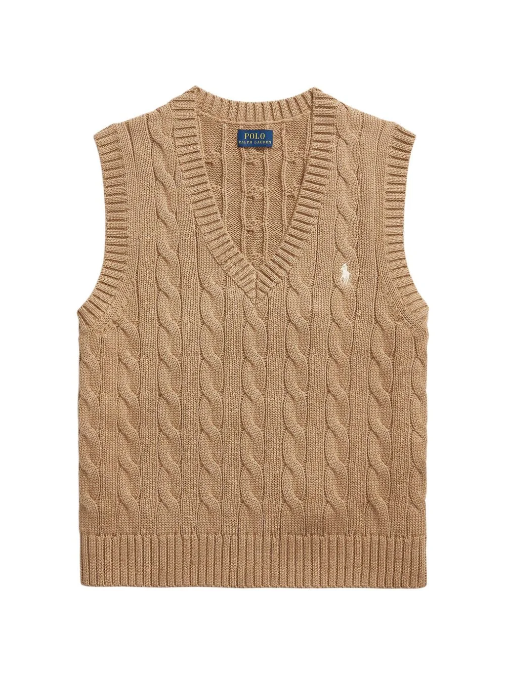 cable-knit V-neck vest - 1