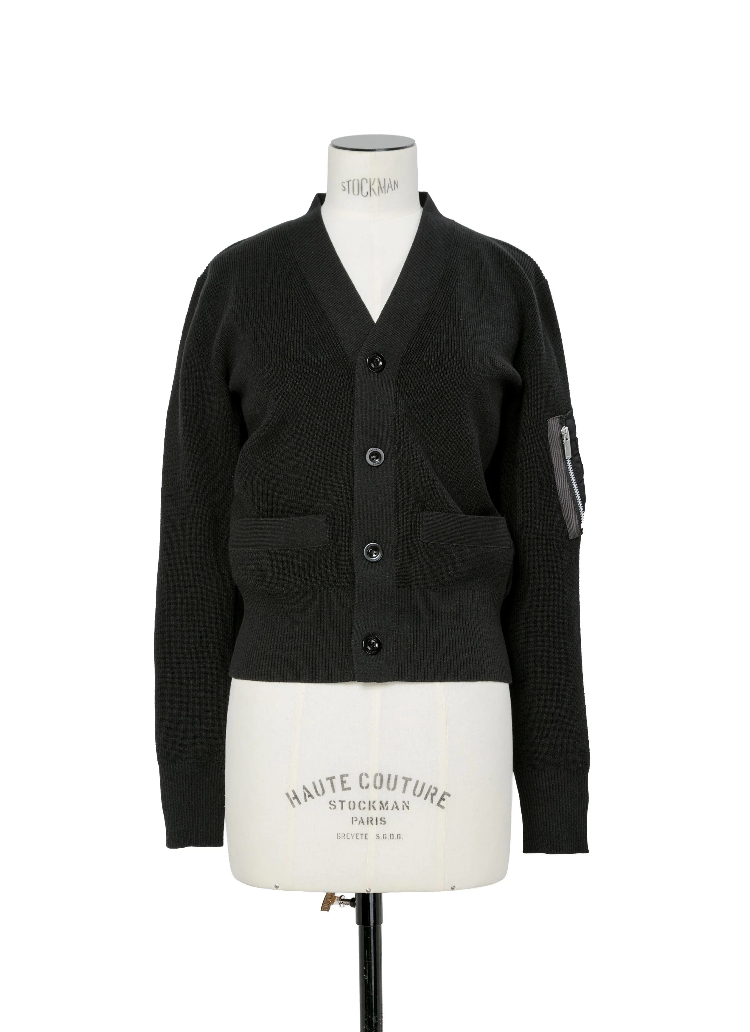 Nylon Twill x Cotton Knit Cardigan - 1