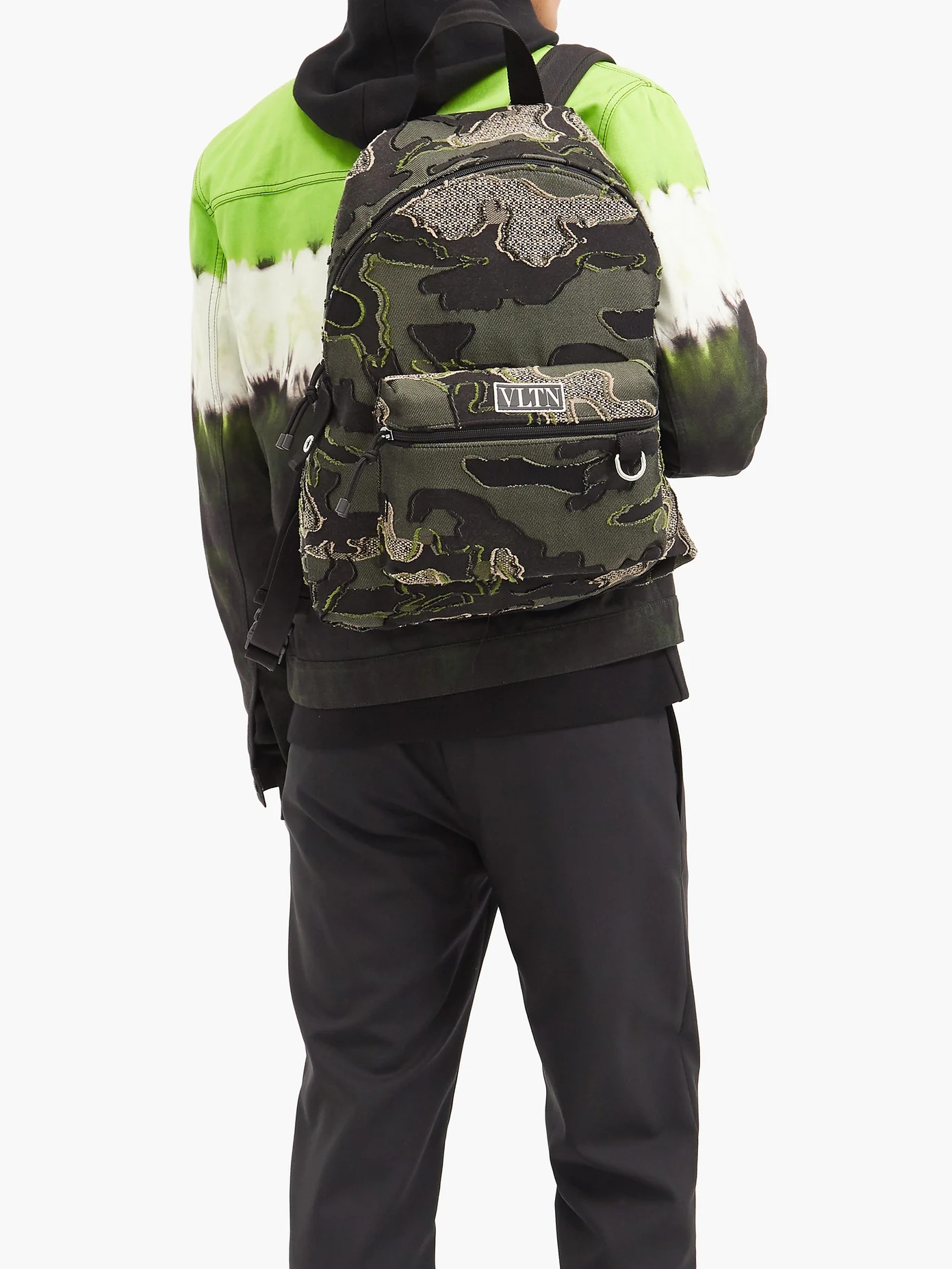 Logo-patch fil-coupé camouflage-jacquard backpack - 2