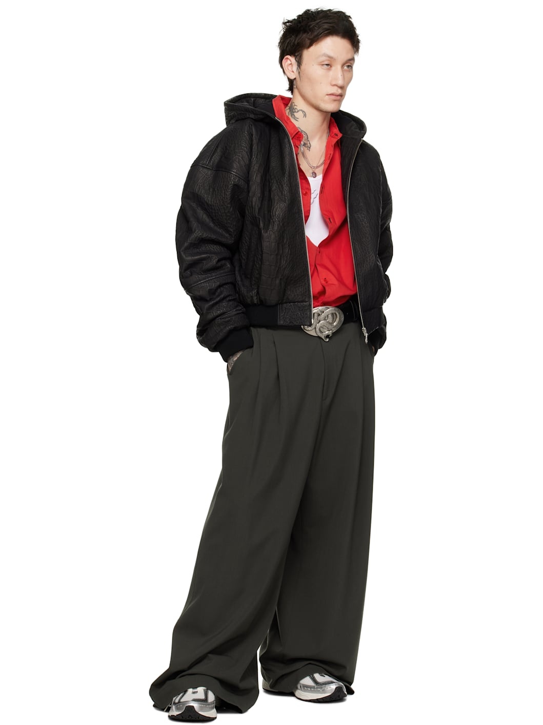 Khaki Jumbo Wide Leg Trousers - 5