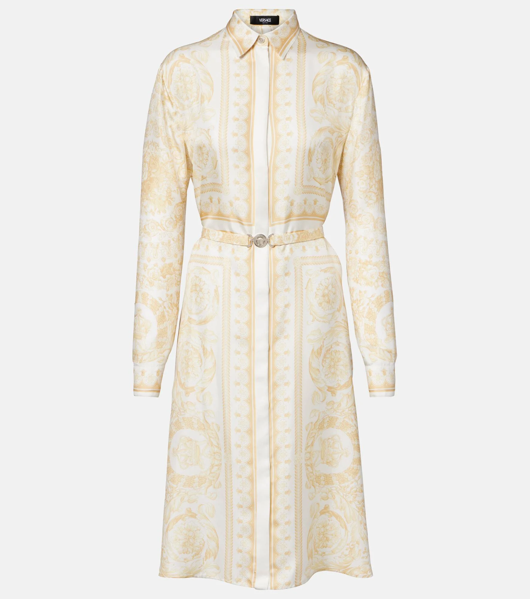 Barocco silk twill shirt dress - 1