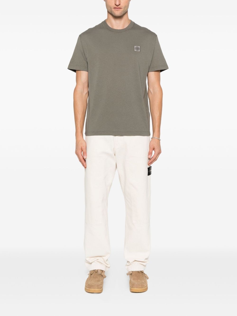 Compass-patch cotton T-shirt - 2