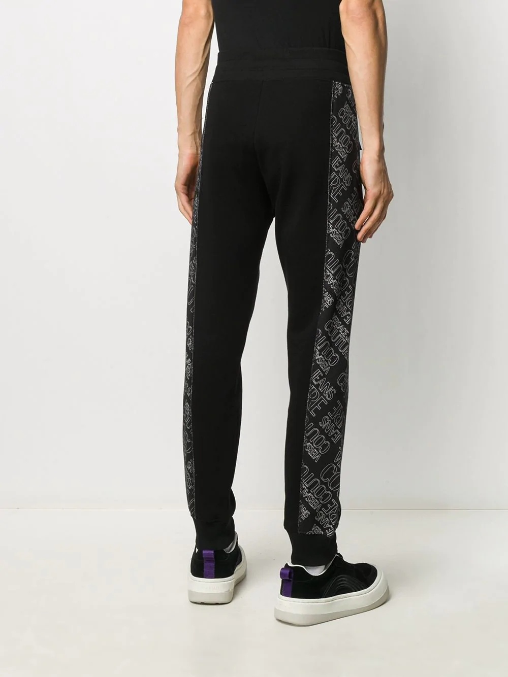 logo print panelled track trousers - 4