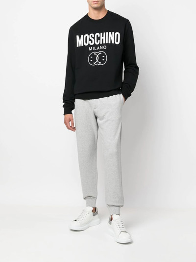 Moschino logo-print organic-cotton sweatshirt outlook