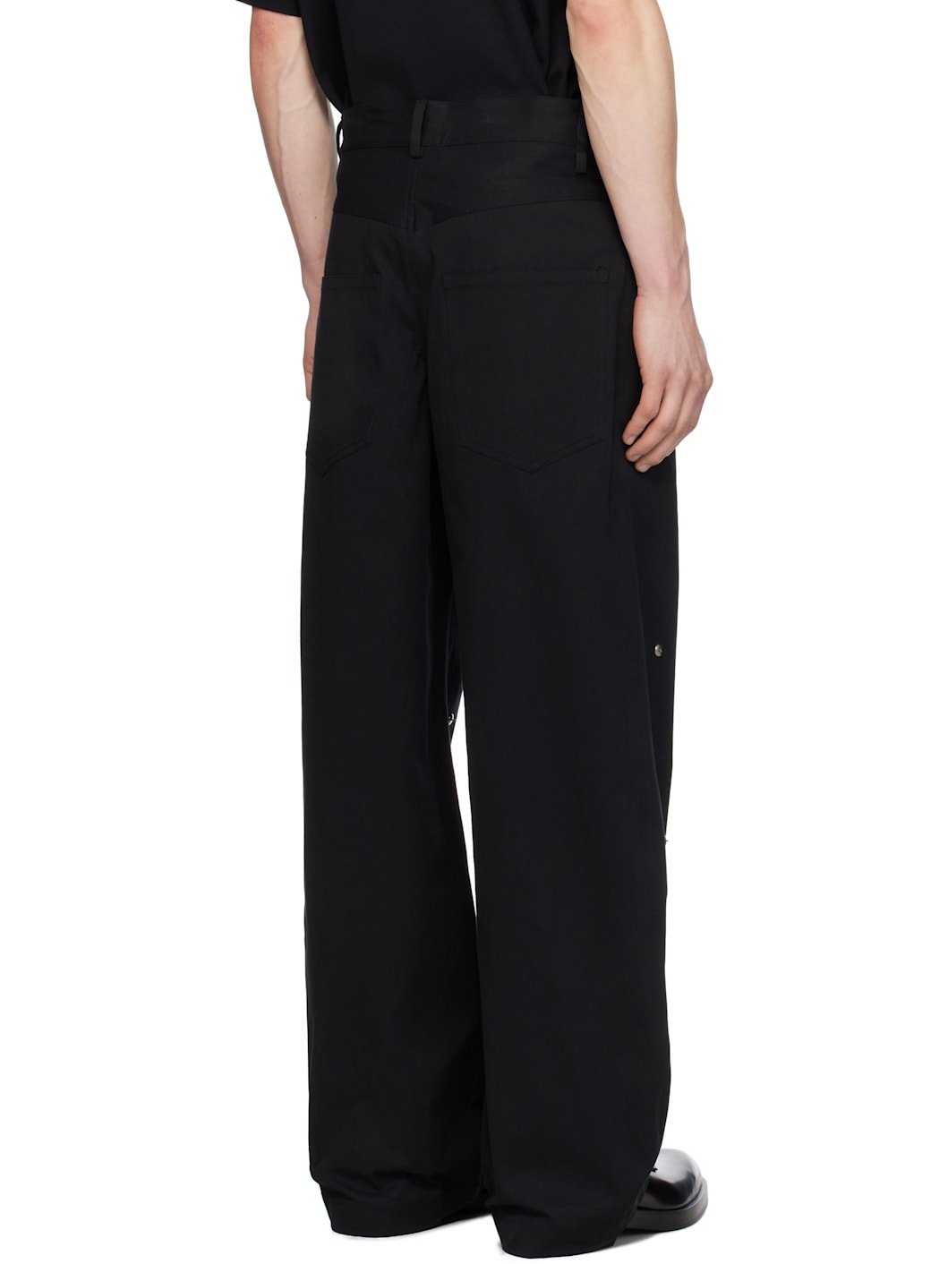 Black 'Metal Bead' Boyfriend Jeans - 3