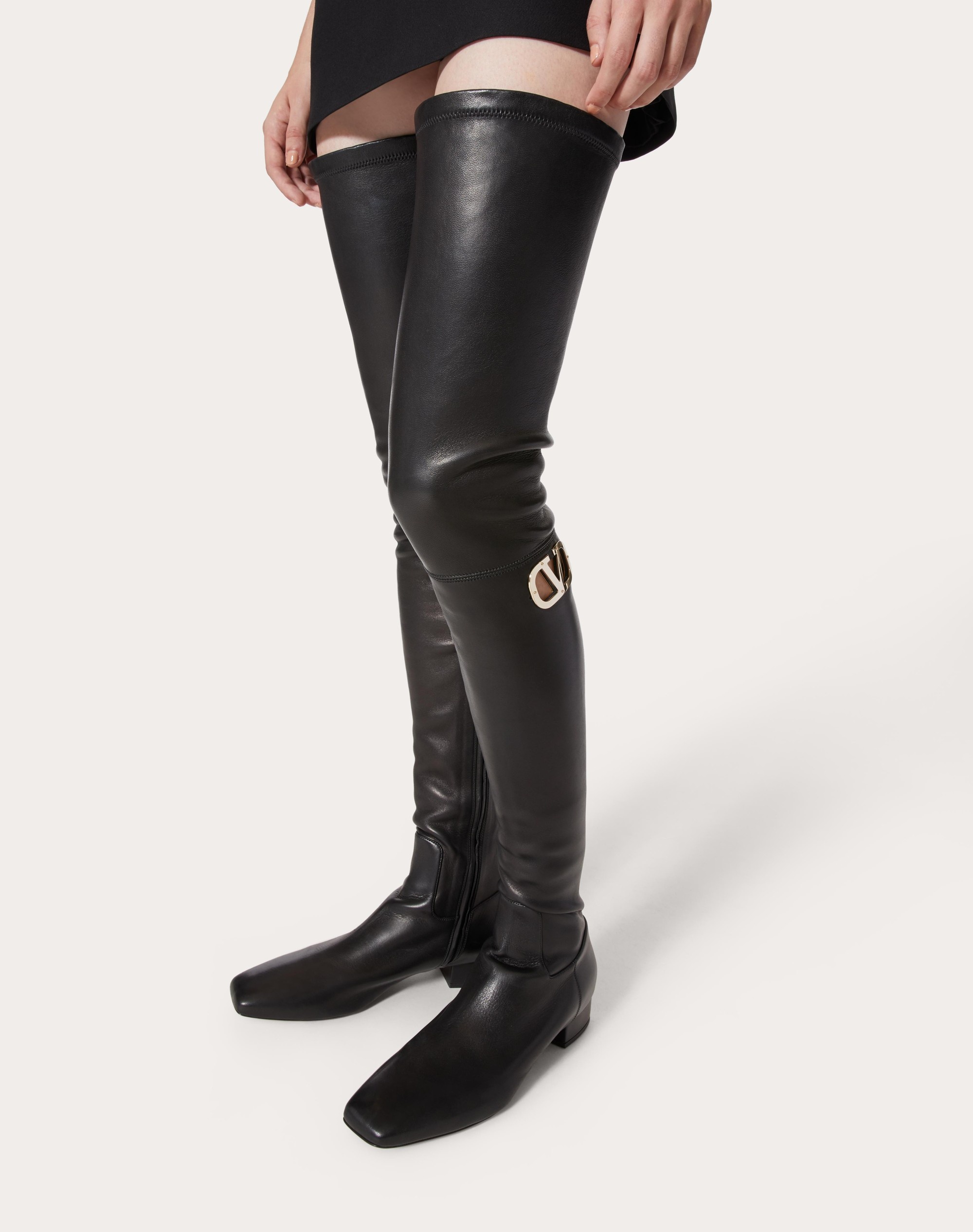 VLOGO TYPE OVER-THE-KNEE BOOT IN STRETCH NAPPA 30MM - 6