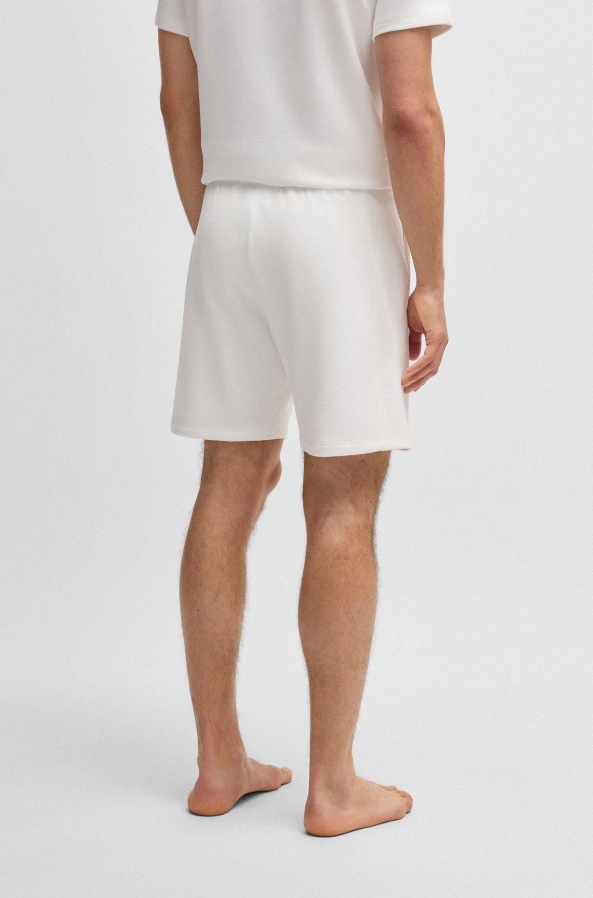 COTTON-TERRY SHORTS WITH OUTLINE LOGO EMBROIDERY - 4