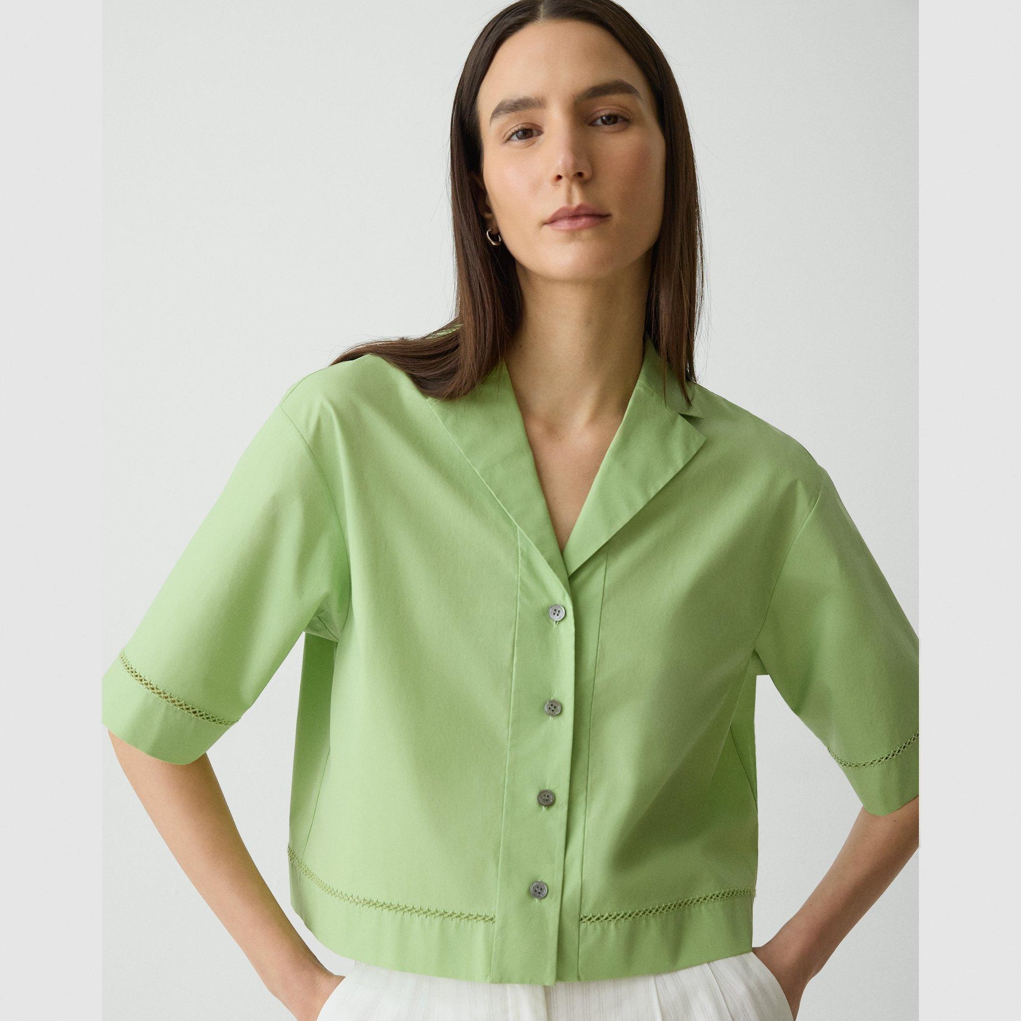 Boxy Camp Shirt in City Poplin - 5