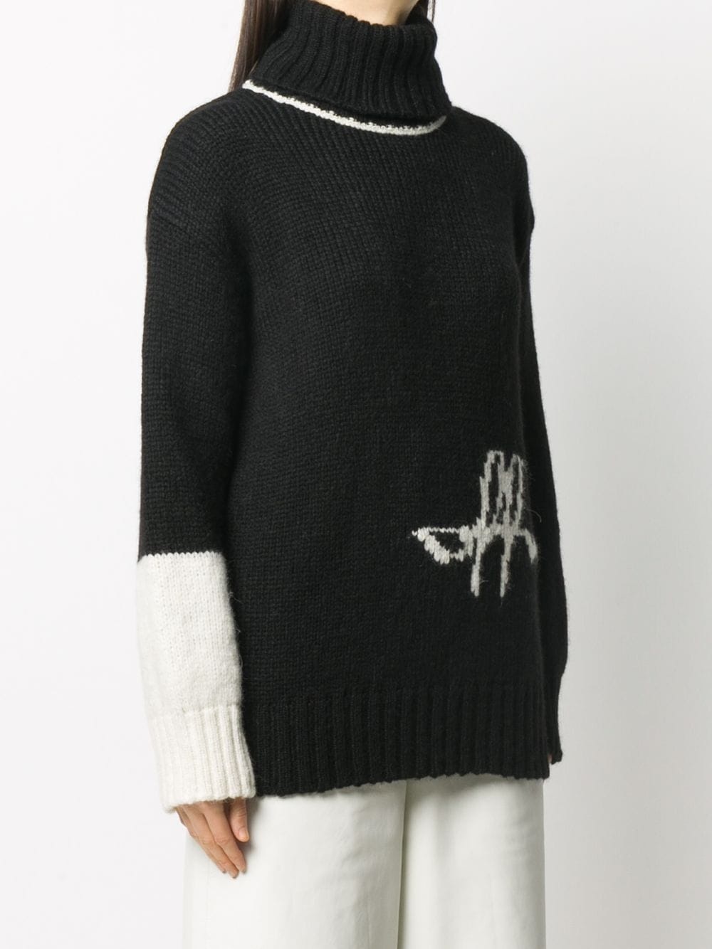 intarsia-knit logo jumper - 3