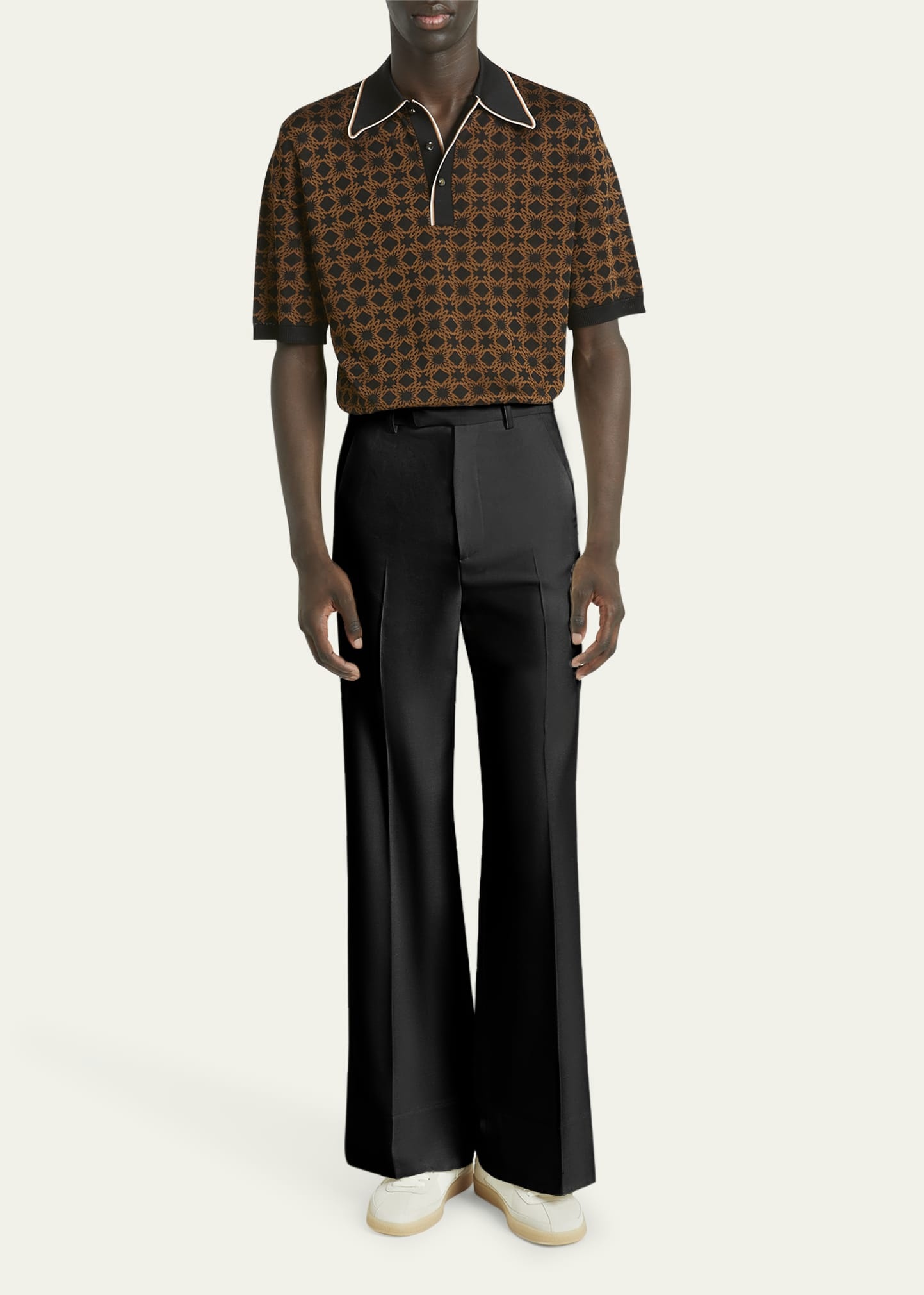 Men's Creased Wool Flare Pants - 2