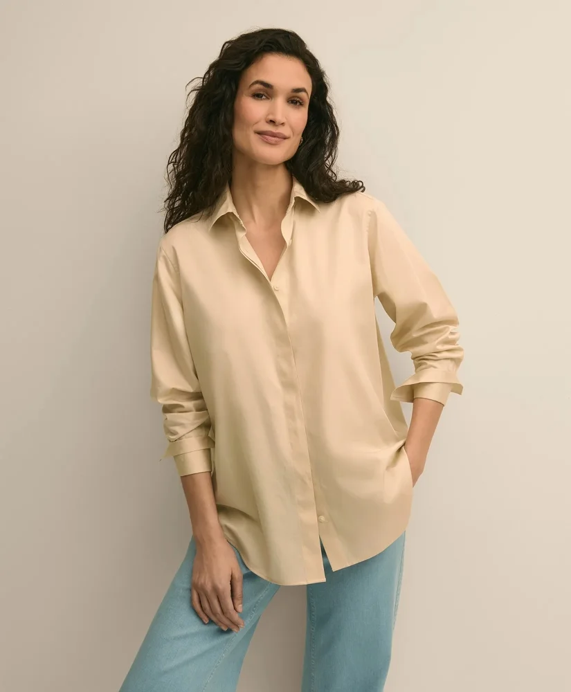 Supima® Cotton Sateen Relaxed Shirt - 1