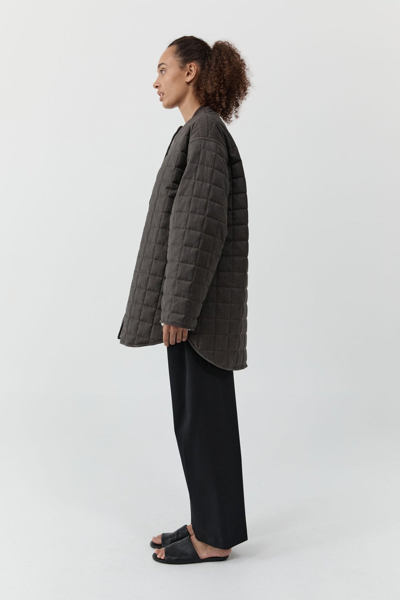 Wool Stitched Pillow Jacket - Mulch 8