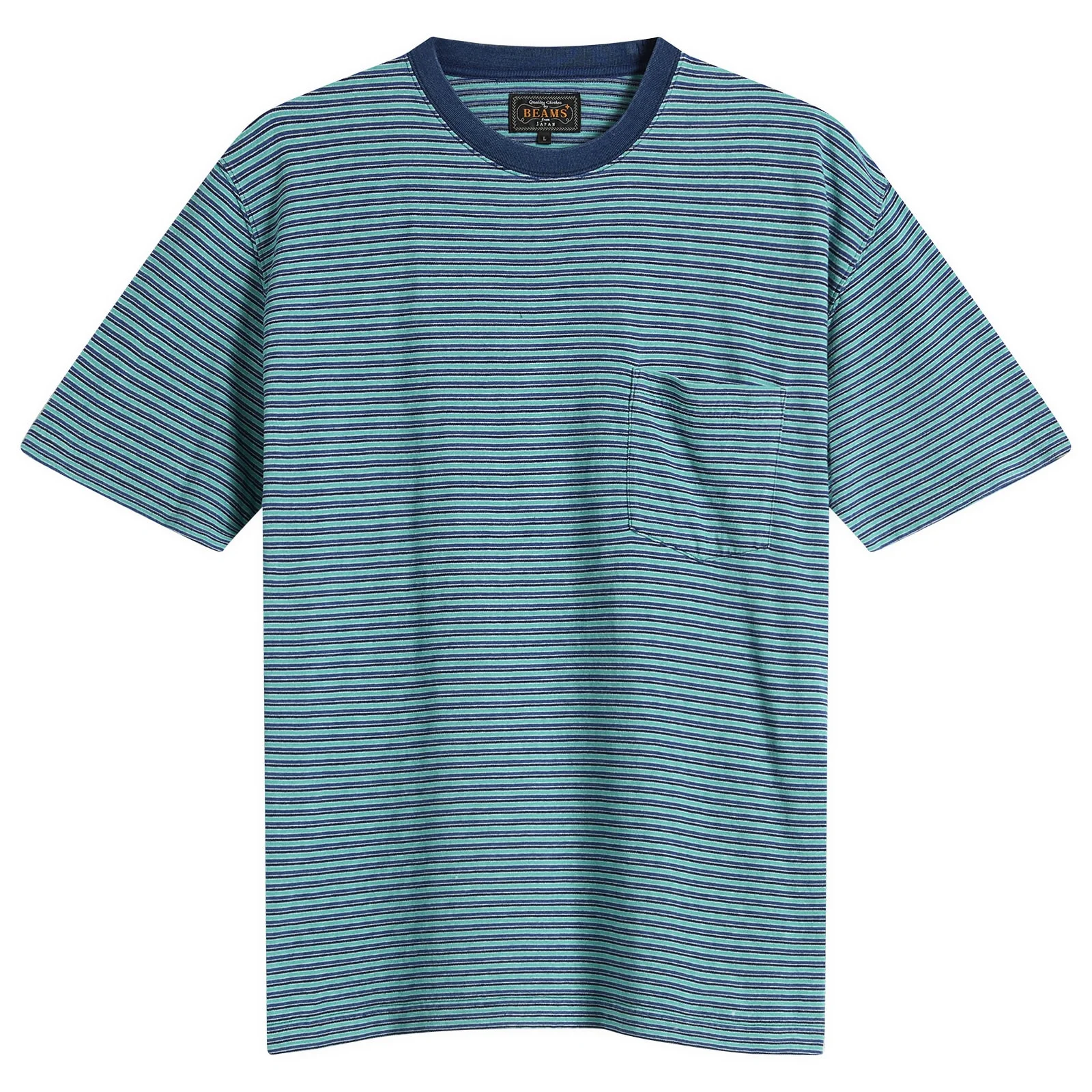 Beams Plus Multi Stripe Pocket T-Shirt - 1