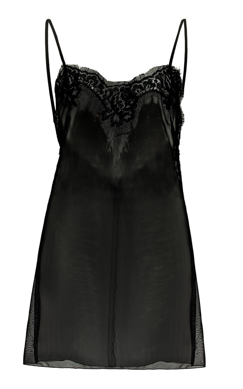 Lace-Trimmed Tulle Camisole Top black 1