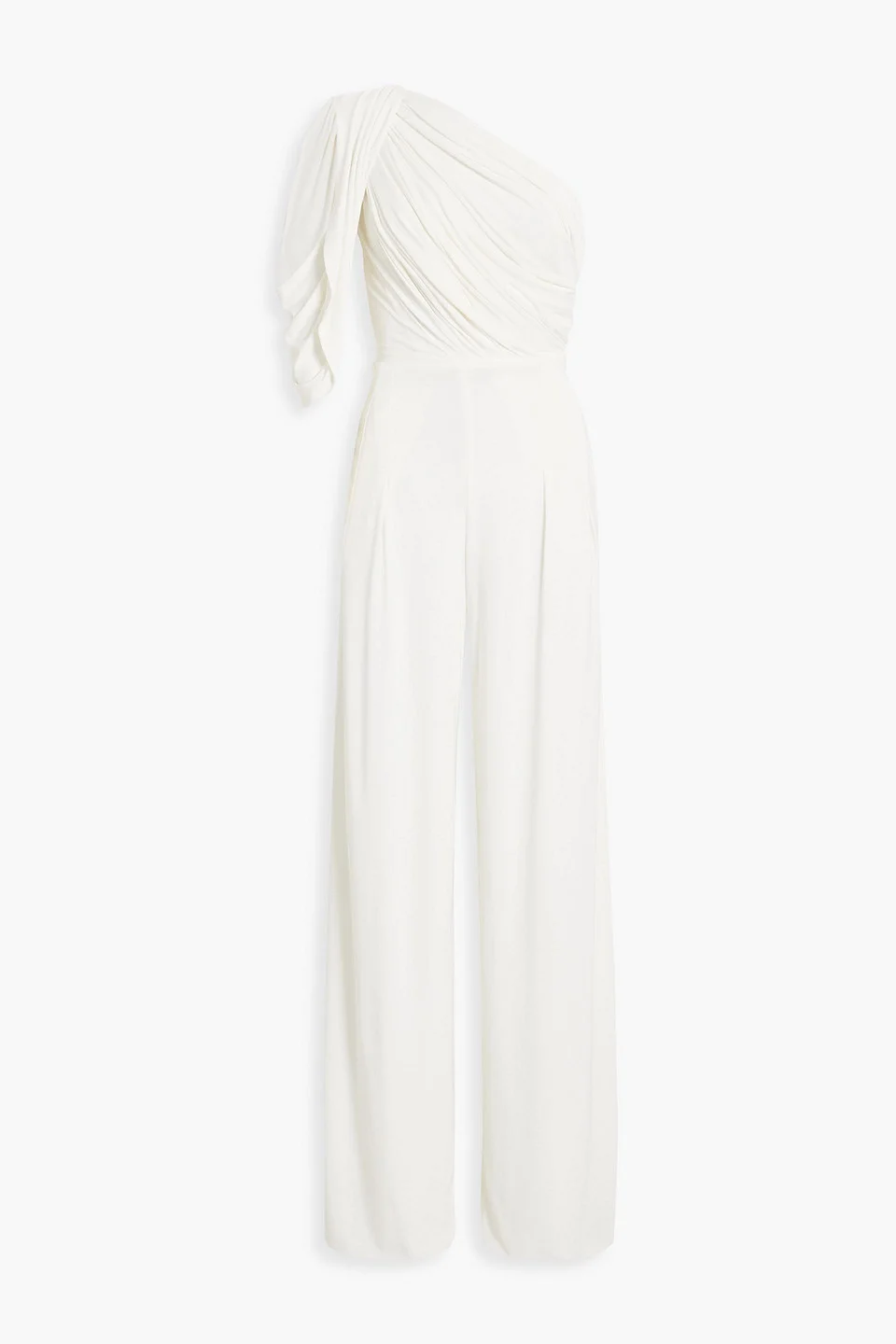 One-shoulder draped jersey wide-leg jumpsuit - 1