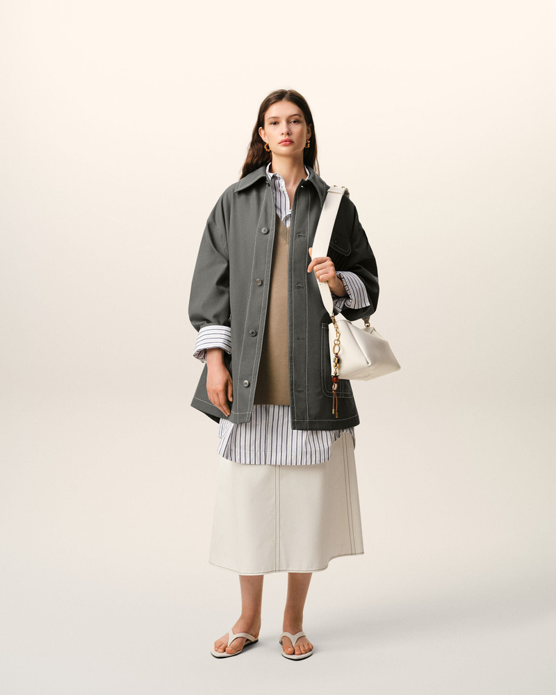 AMI Paris GREY NEW WOOL WORKER JACKET outlook