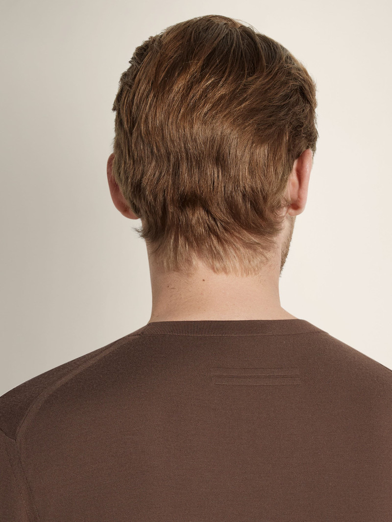 ZEGNA BROWN VELLUS AUREUM CREWNECK outlook