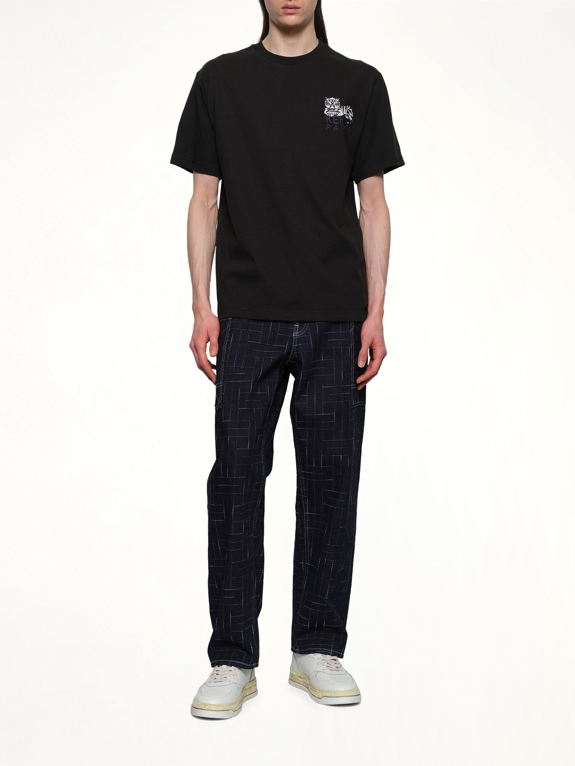 Gots Kenzo Happy Tiger Embroidered Classic T-Shirt in Black - 4