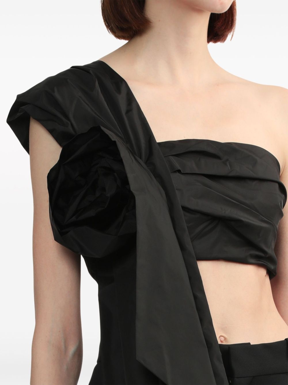 draped cropped top - 5