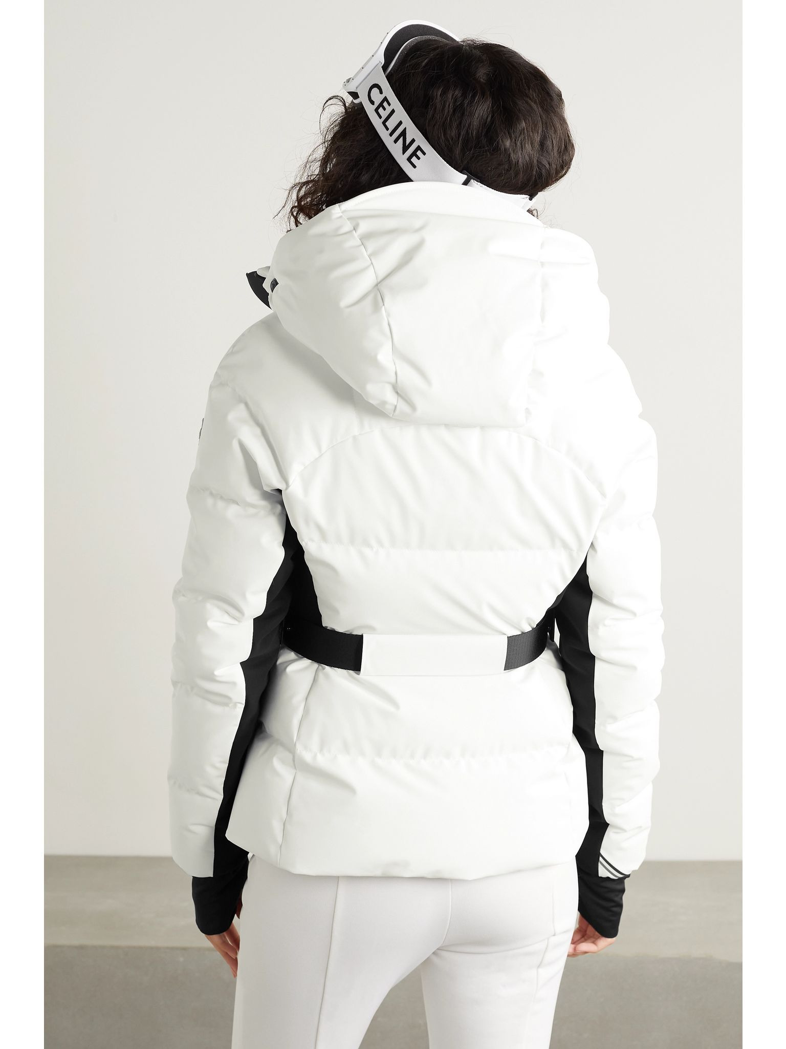 Guyane hooded jersey-trimmed quilted shell down jacket White - 4