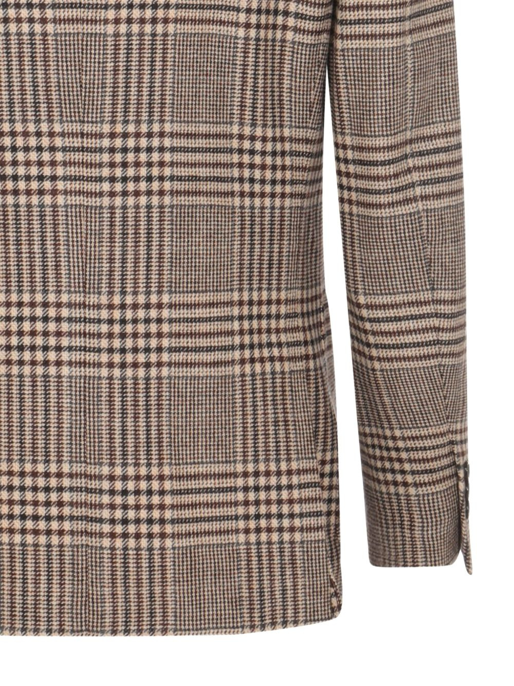 checked flower-brooch blazer - 3
