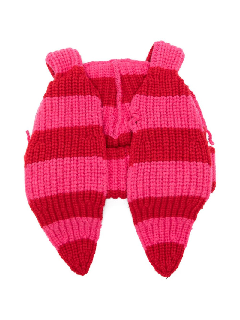 CHARLES JEFFREY LOVERBOY Chunky Rabbit striped beanie hat outlook