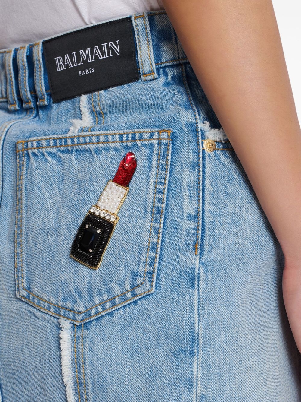 denim mini skirt - 6
