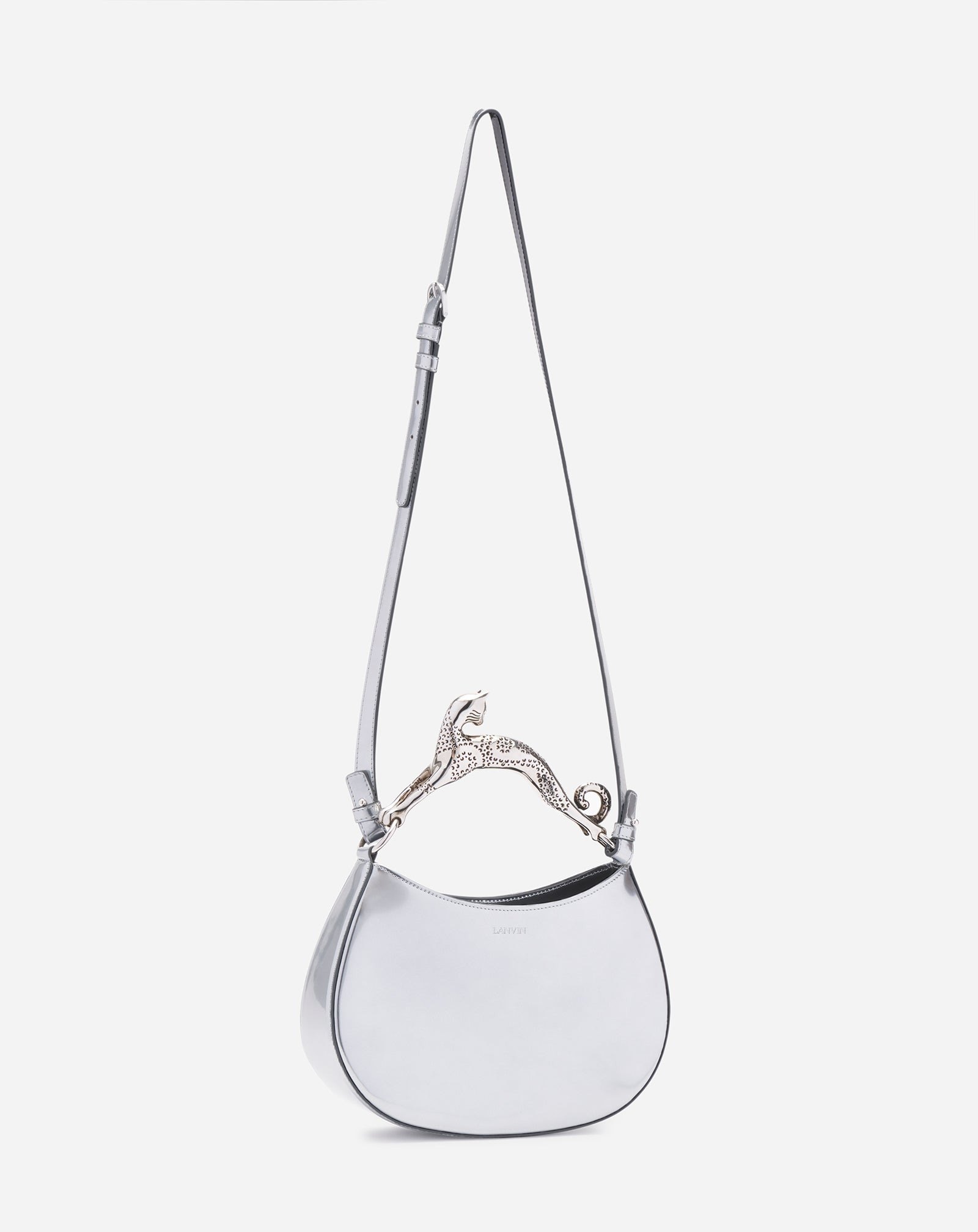 SMALL METALLIC LEATHER HOBO CAT BAG - 3
