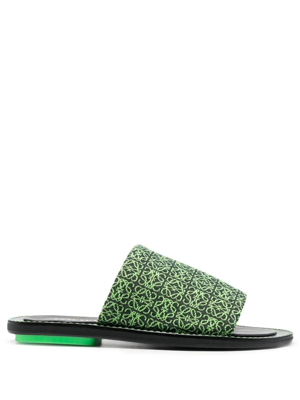 jacquard-logo flat sandals - 1