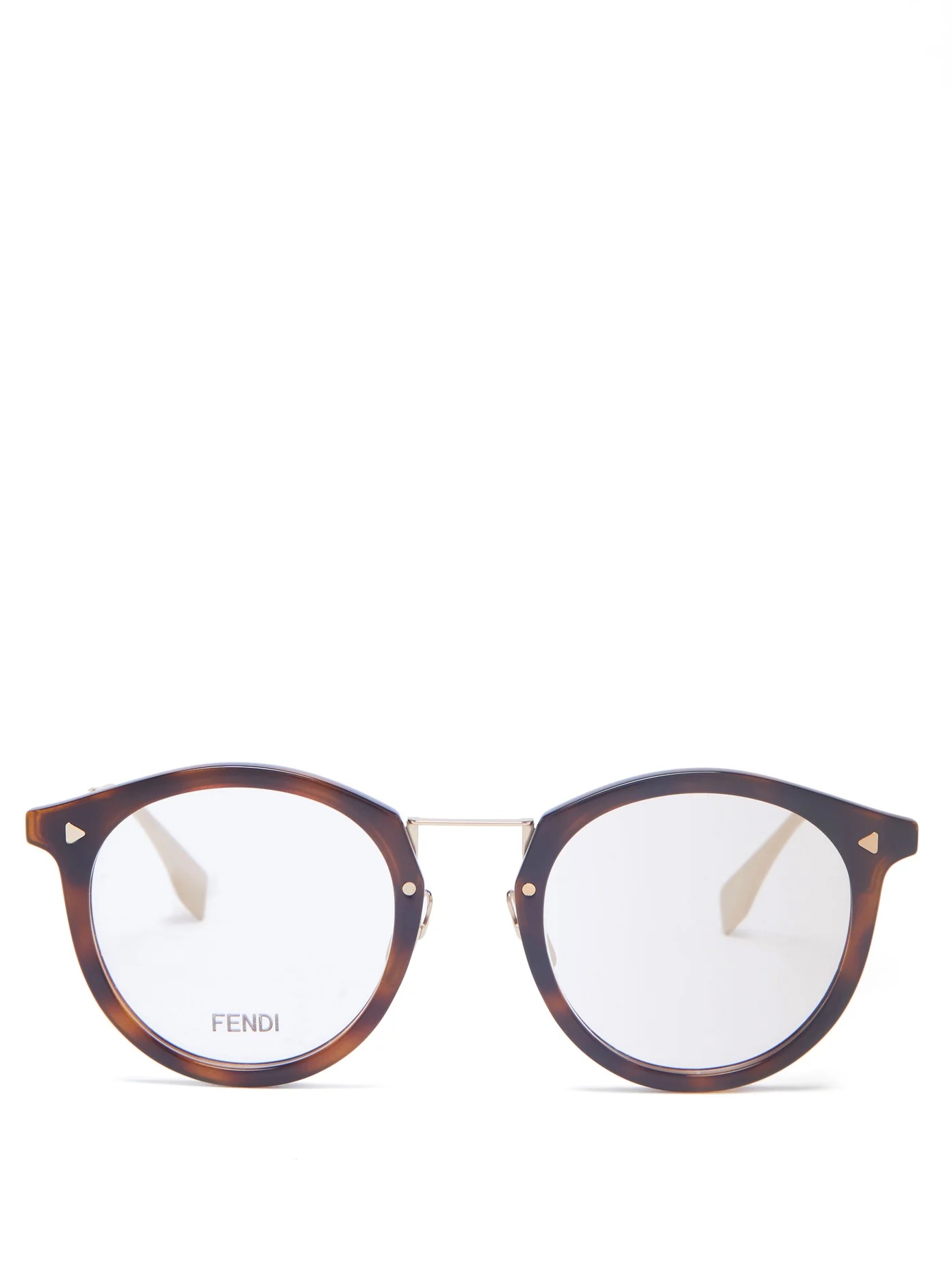 Round tortoiseshell metal glasses - 1